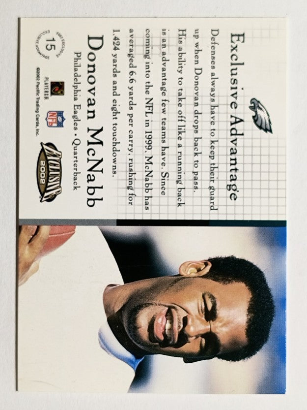 2002 Pacific Exclusive Advantage #15 Donovan McNabb