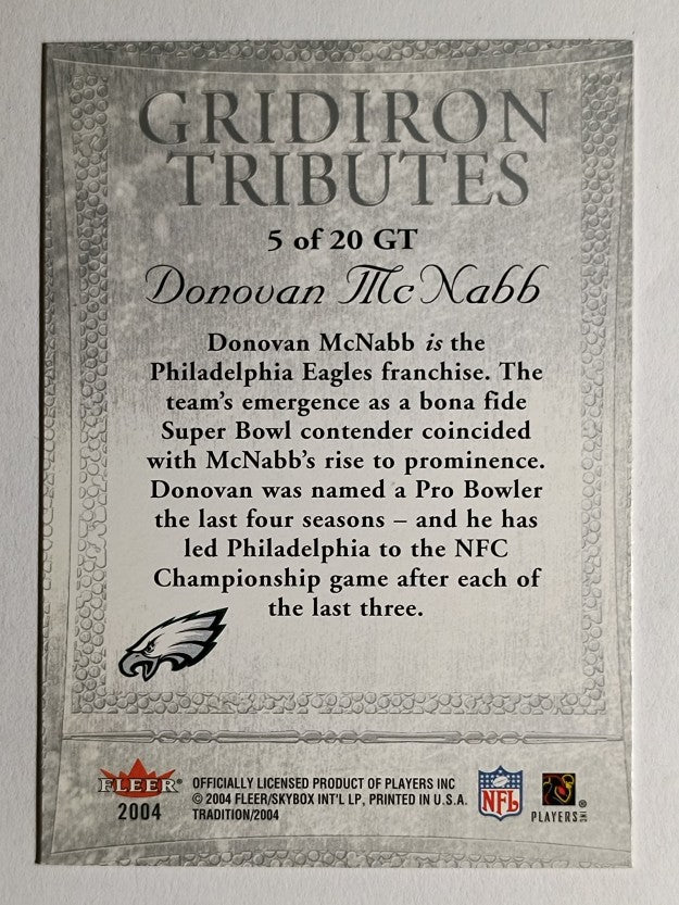 2004 Fleer Tradition Gridiron Tributes #5GT Donovan McNabb