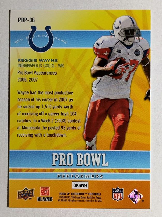 2008 SP Authentic Retail Pro Bowl Performers #PBP36 Reggie Wayne