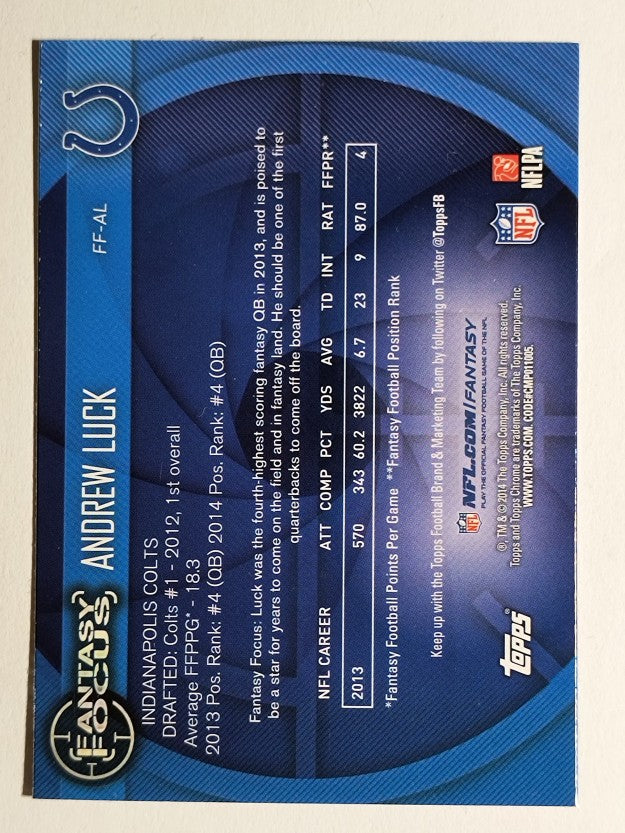 2014 Topps Chrome Fantasy Focus #FFAL Andrew Luck