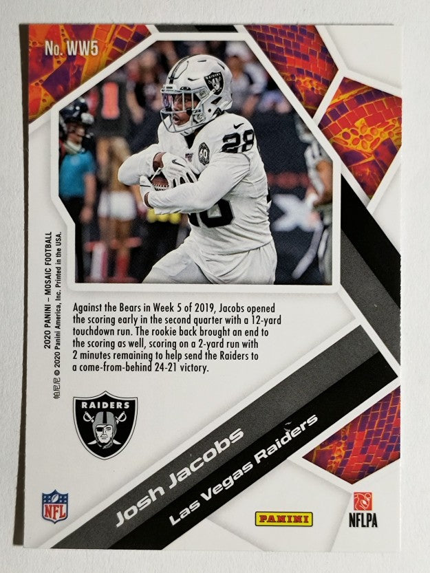 2020 Panini Mosaic Will to Win #5 Josh Jacobs