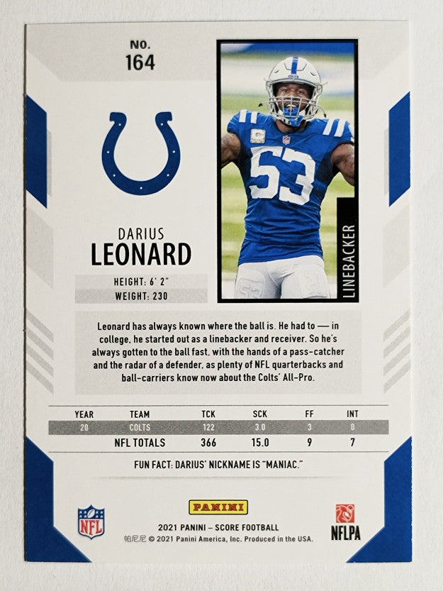 2021 Score Red #164 Darius Leonard