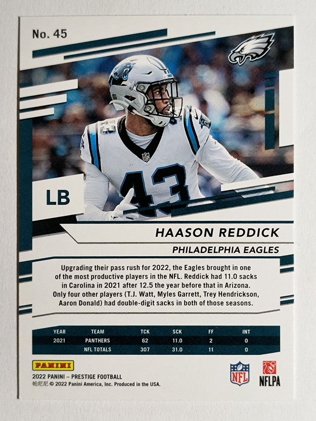 2022 Prestige Xtra Points Diamond #45 Haason Reddick