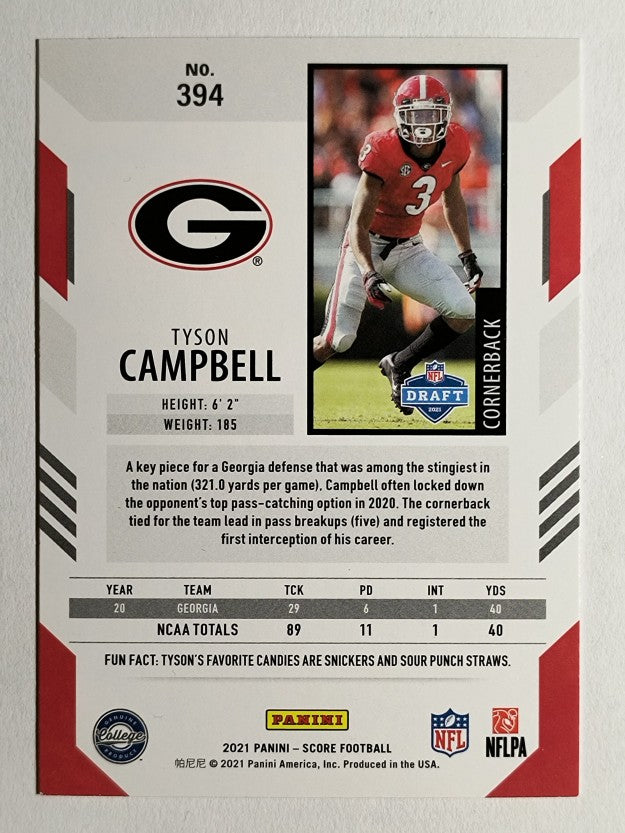 2021 Score Red #394 Tyson Campbell