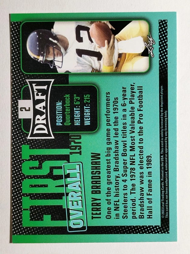 2023 Leaf Draft #2 Terry Bradshaw