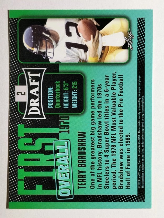 2023 Leaf Draft Red #2 Terry Bradshaw