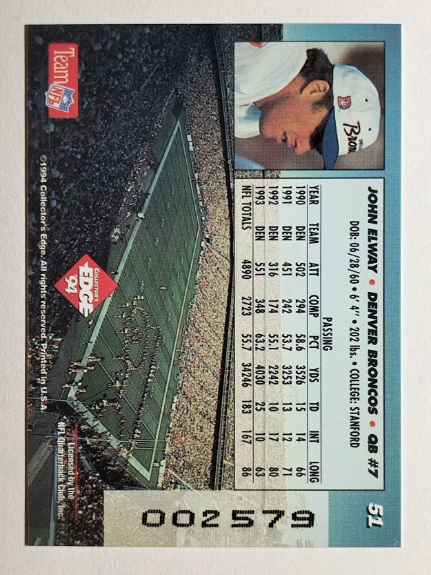 1994 Collector's Edge Gold #51 John Elway