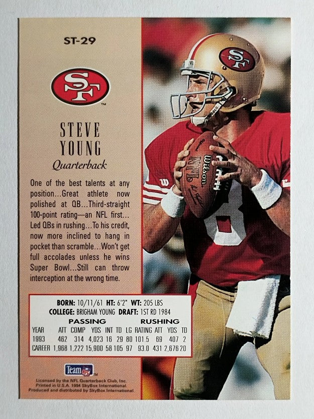 1994 SkyBox Premium SkyTech Stars #ST29 Steve Young