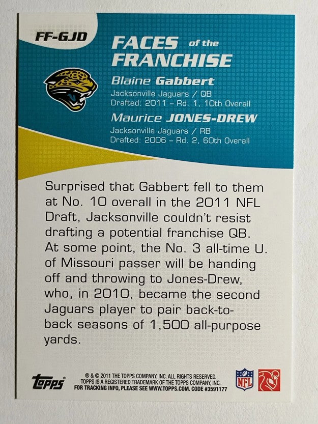 2011 Topps Faces of the Franchise #GJD Blaine Gabbert/Maurice Jones-Drew