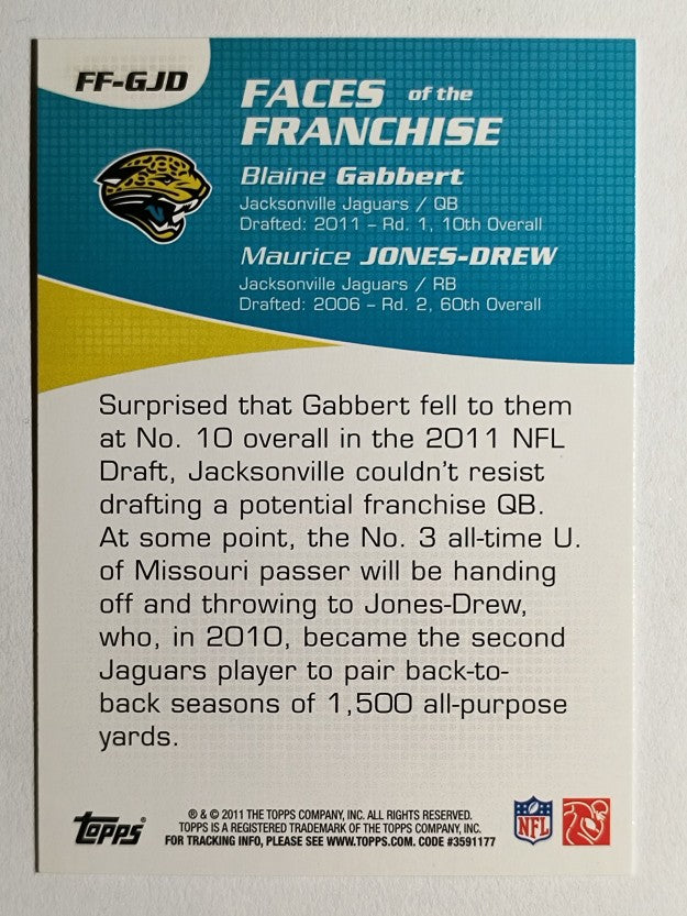 2011 Topps Faces of the Franchise #GJD Blaine Gabbert/Maurice Jones-Drew