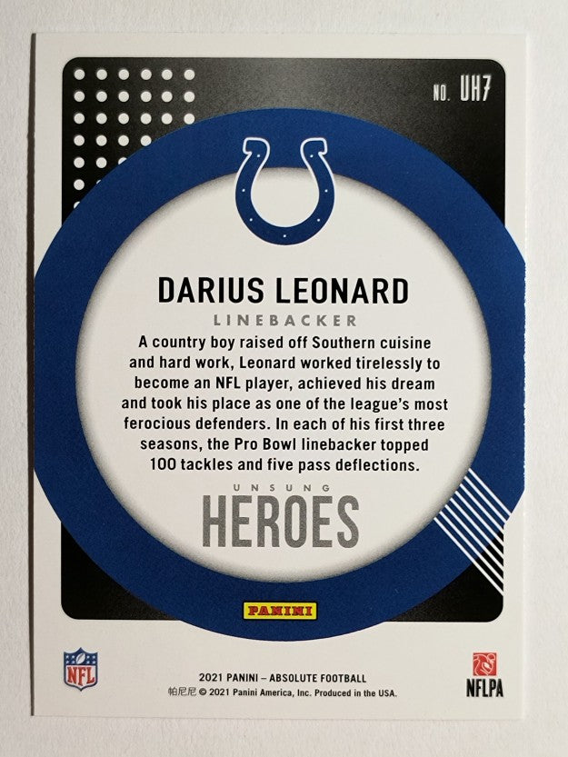 2021 Absolute Unsung Heroes #7 Darius Leonard