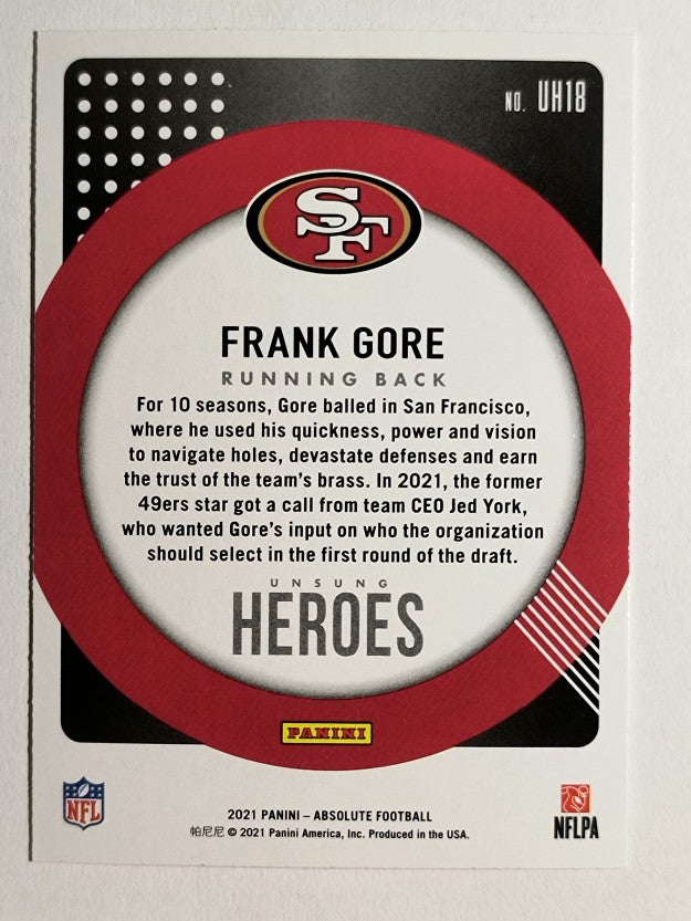 2021 Absolute Unsung Heroes #18 Frank Gore
