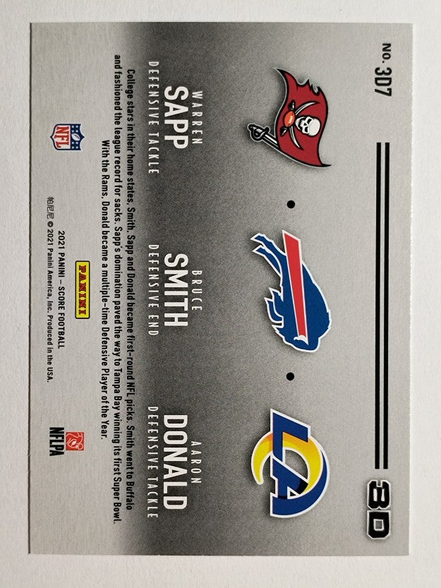 2021 Score 3D #7 Aaron Donald/Bruce Smith/Warren Sapp