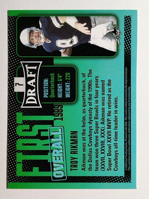 2023 Leaf Draft #7 Troy Aikman