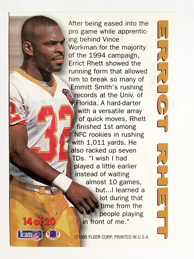 1995 Fleer Rookie Sensations #14 Errict Rhett (NM)