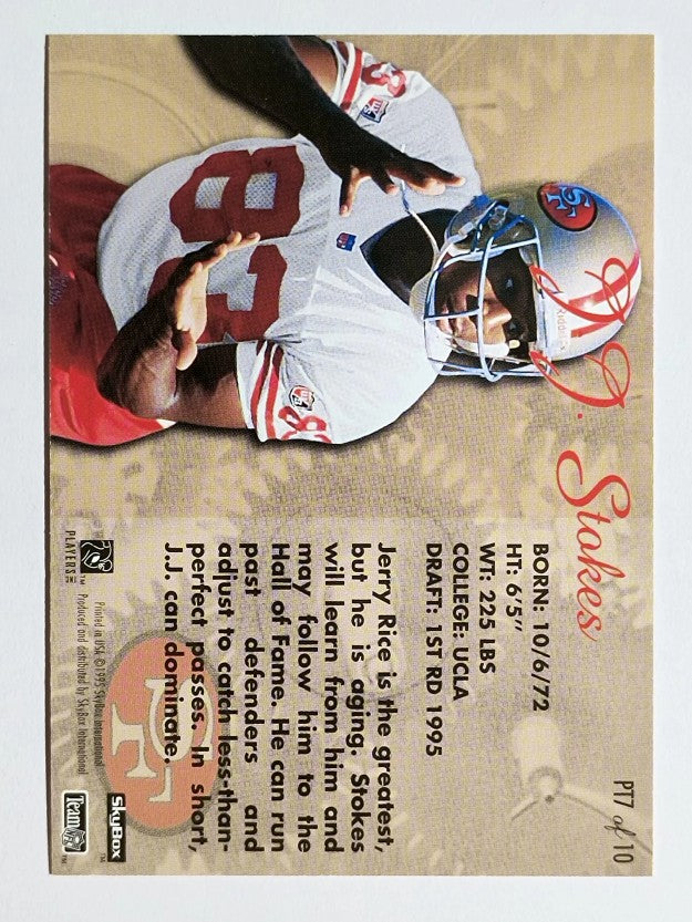 1995 SkyBox Premium Prime Time Rookies #PT7 J.J. Stokes (NM)
