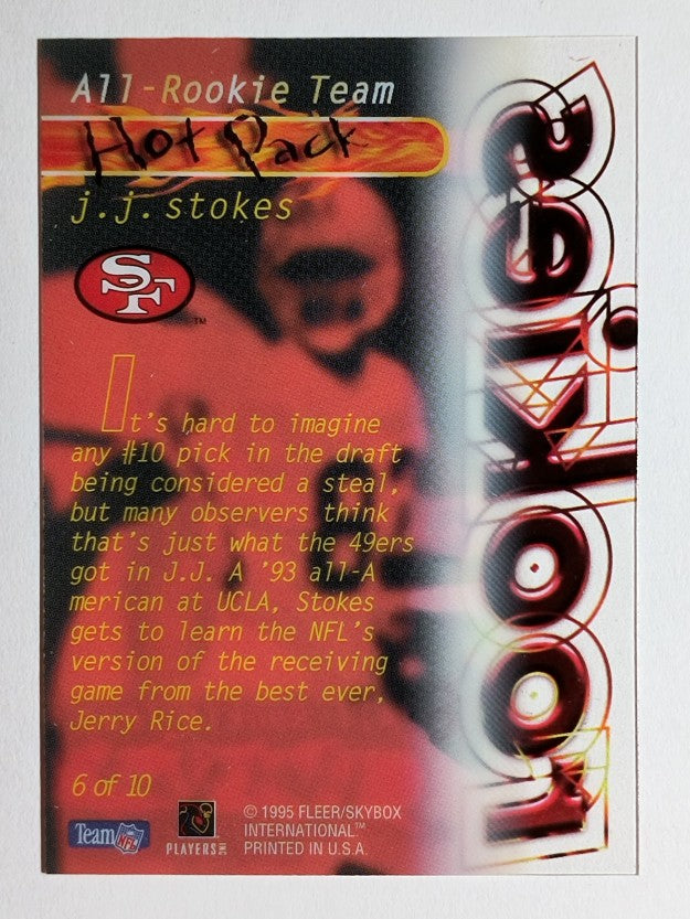 1995 Ultra All-Rookie Team Hot Pack #6 J.J. Stokes