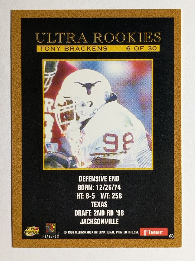 1996 Ultra Rookies #6 Tony Brackens