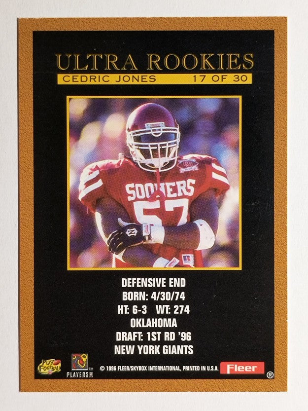 1996 Ultra Rookies #17 Cedric Jones