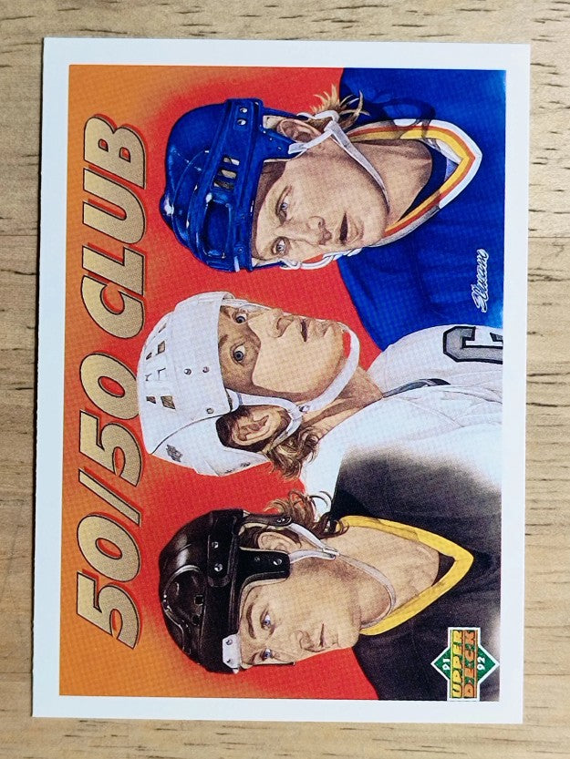 1991-92 Upper Deck #45 The 50/50 Club/Mario Lemieux/Wayne Gretzky/Brett Hull