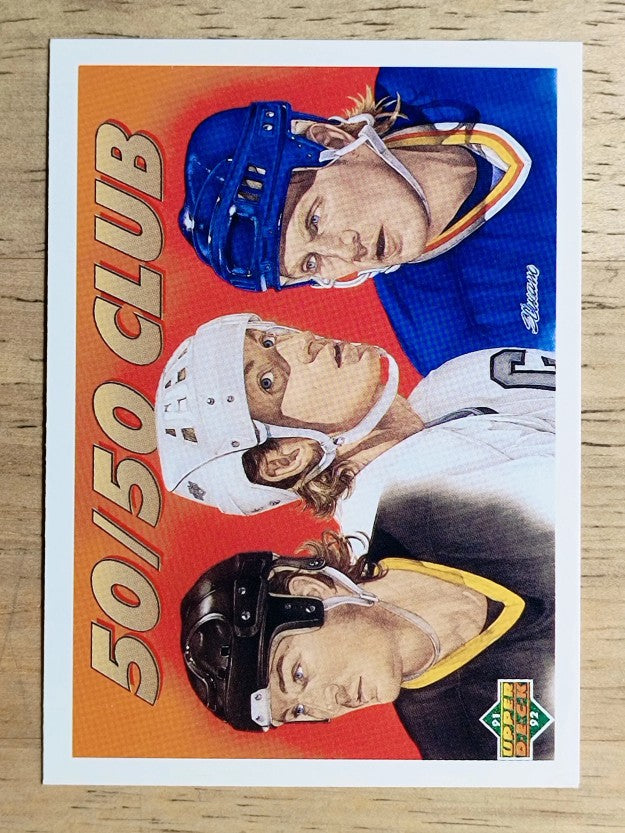 1991-92 Upper Deck #45 The 50/50 Club/Mario Lemieux/Wayne Gretzky/Brett Hull