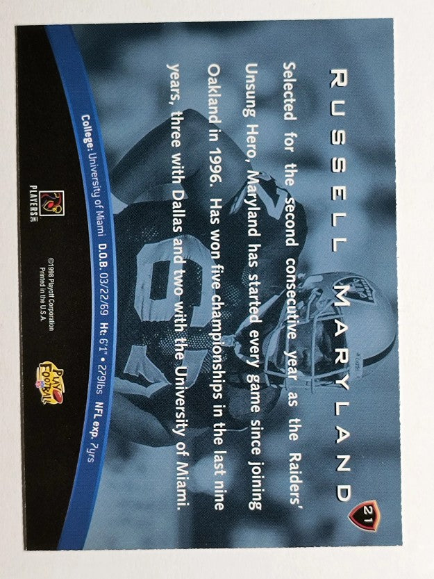 1998 Playoff Unsung Heroes Banquet #21 Russell Maryland