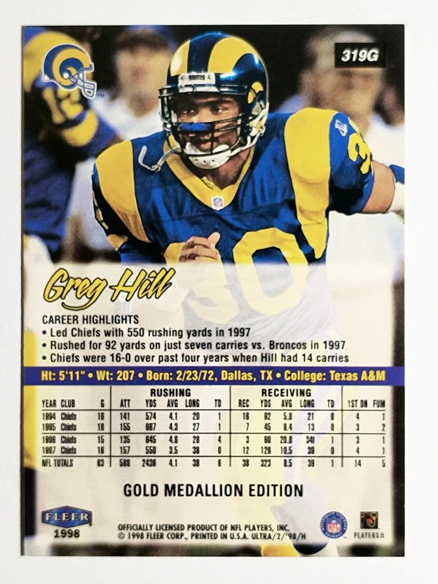 1998 Ultra Gold Medallion #319G Greg Hill