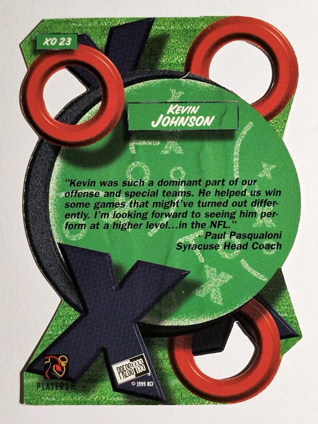 1999 Press Pass X's and O's #XO23 Kevin Johnson
