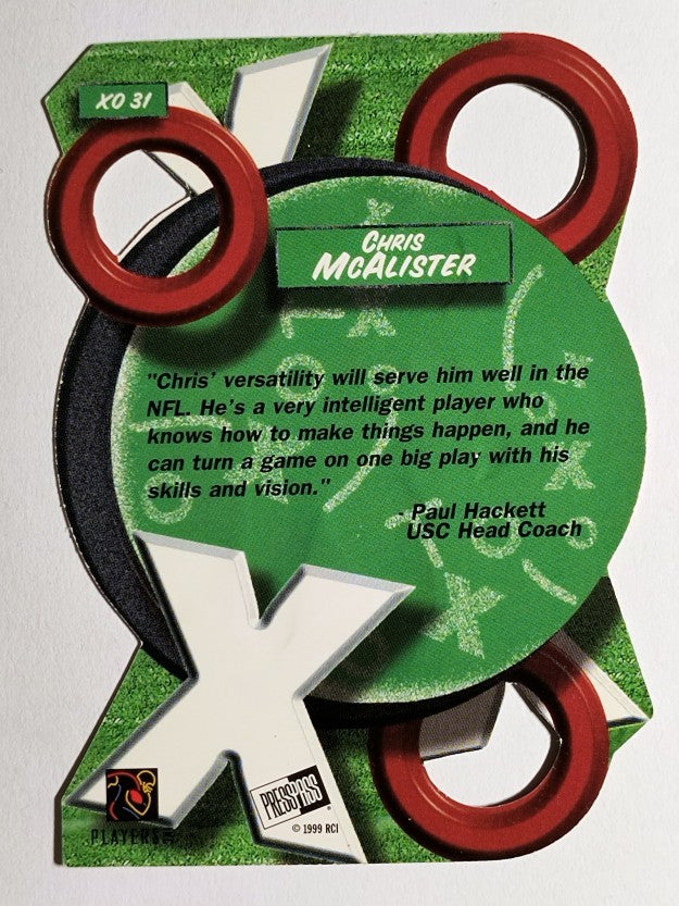 1999 Press Pass X's and O's #XO31 Chris McAlister