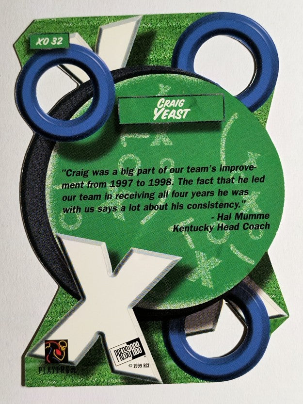 1999 Press Pass X's and O's #XO32 Craig Yeast
