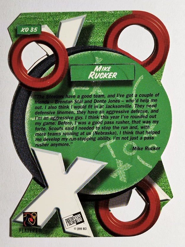 1999 Press Pass X's and O's #XO35 Mike Rucker