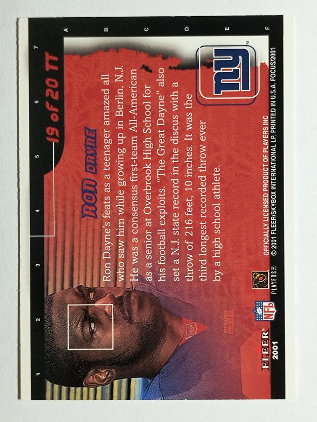 2001 Fleer Focus Toast of the Town #19 Ron Dayne