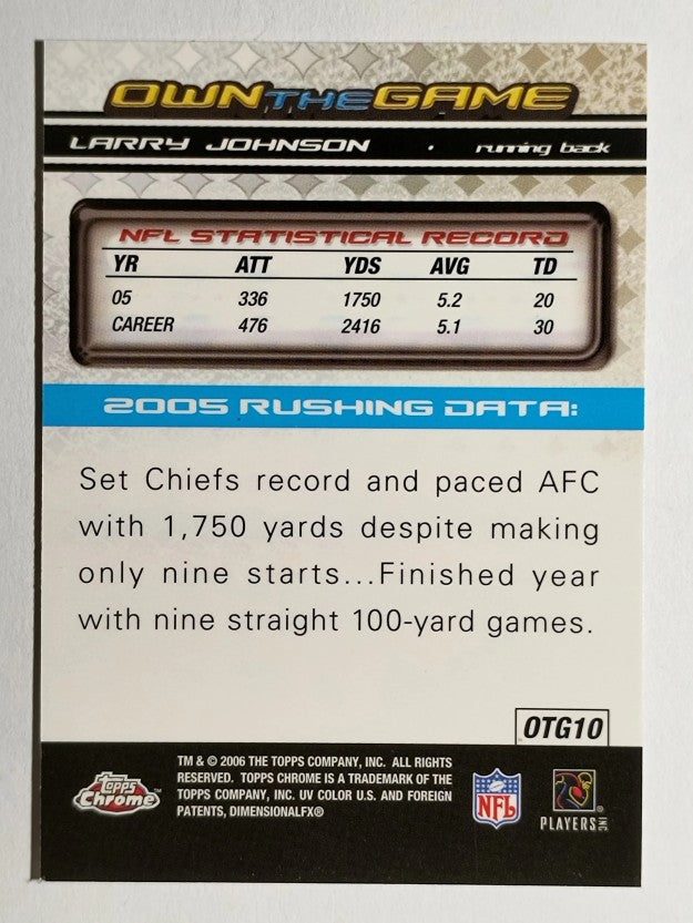 2006 Topps Chrome Own The Game #OTG10 Larry Johnson