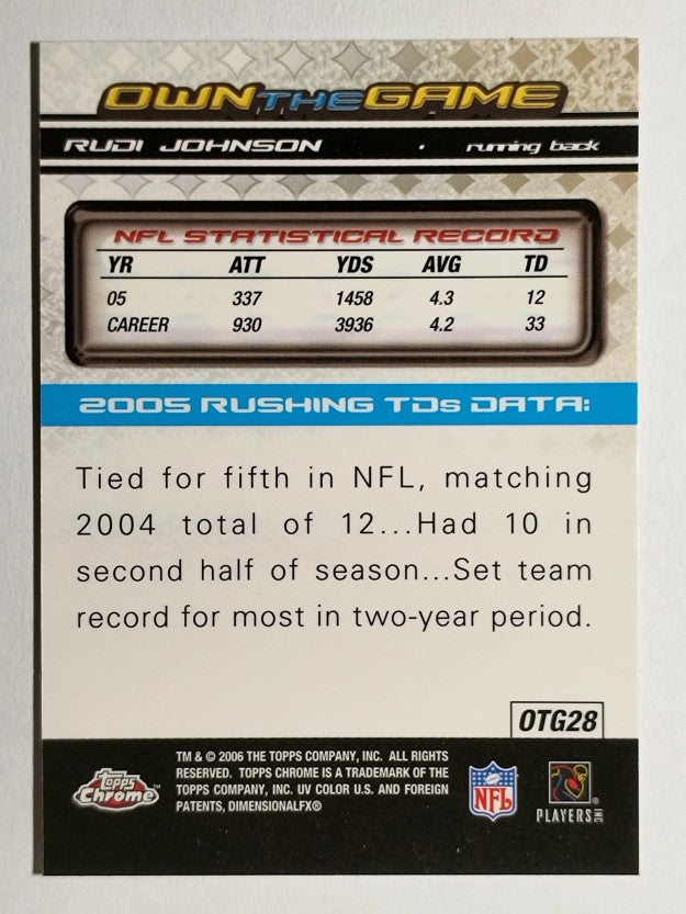 2006 Topps Chrome Own The Game #OTG28 Rudi Johnson