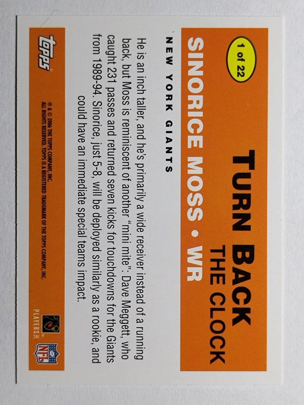 2006 Topps Turn Back the Clock #1 Sinorice Moss