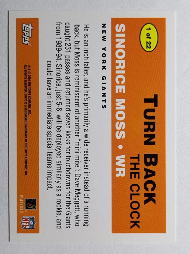 2006 Topps Turn Back the Clock #1 Sinorice Moss