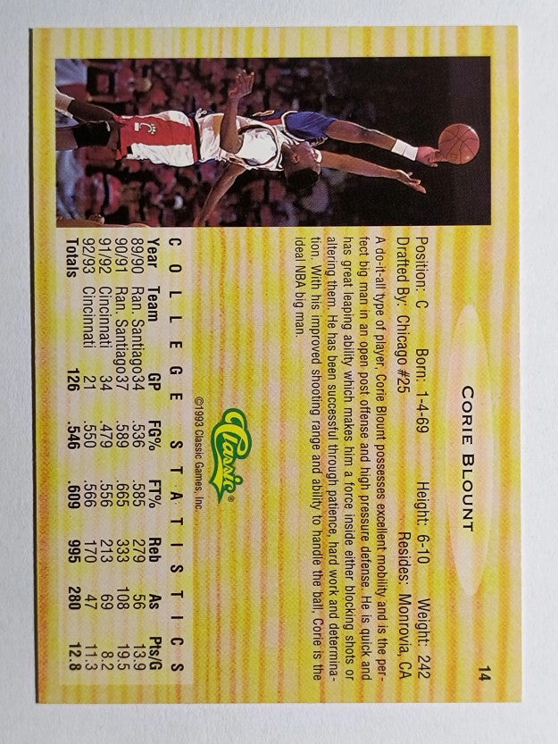 1993 Classic #14 Corie Blount