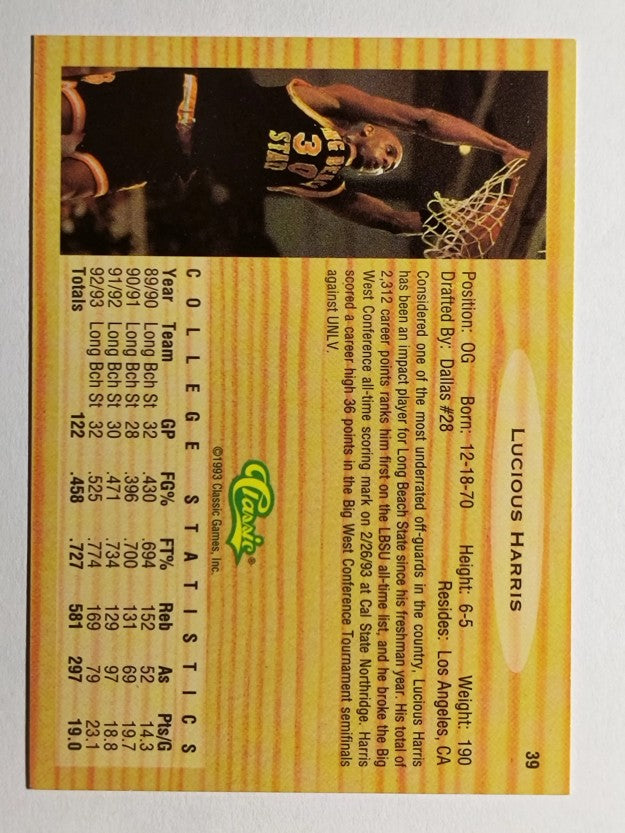1993 Classic #39 Lucious Harris