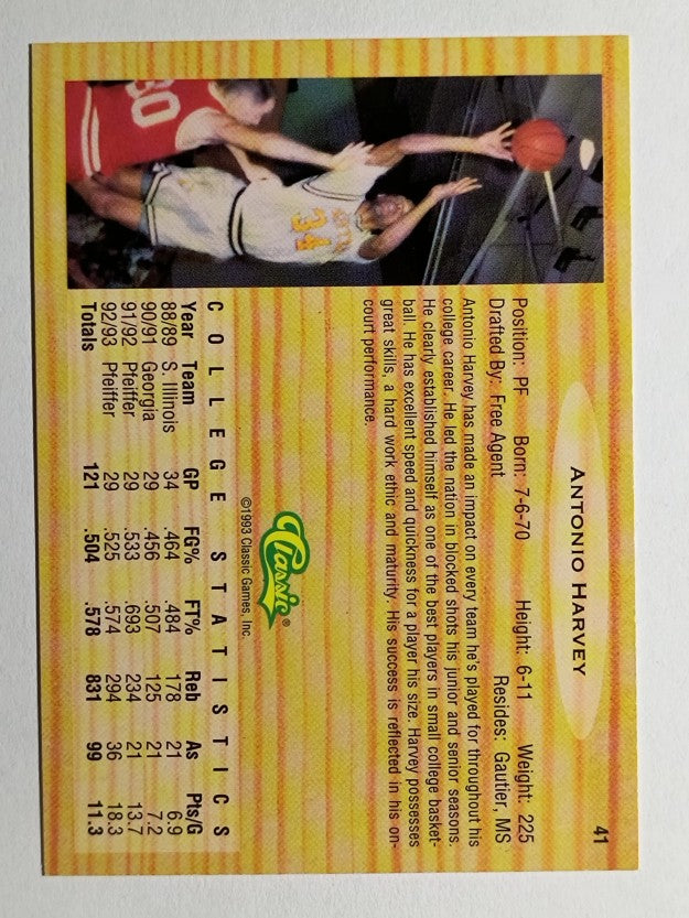 1993 Classic #41 Antonio Harvey
