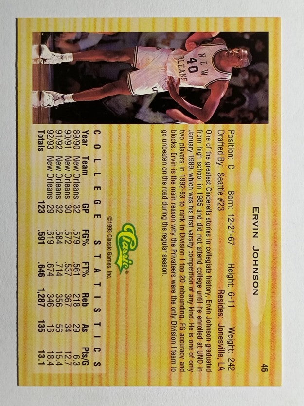 1993 Classic #46 Ervin Johnson