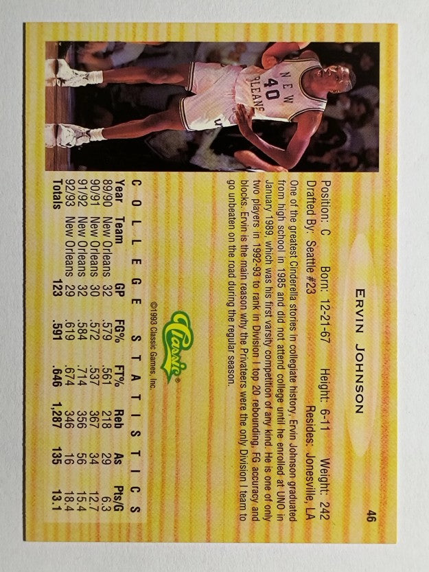 1993 Classic #46 Ervin Johnson