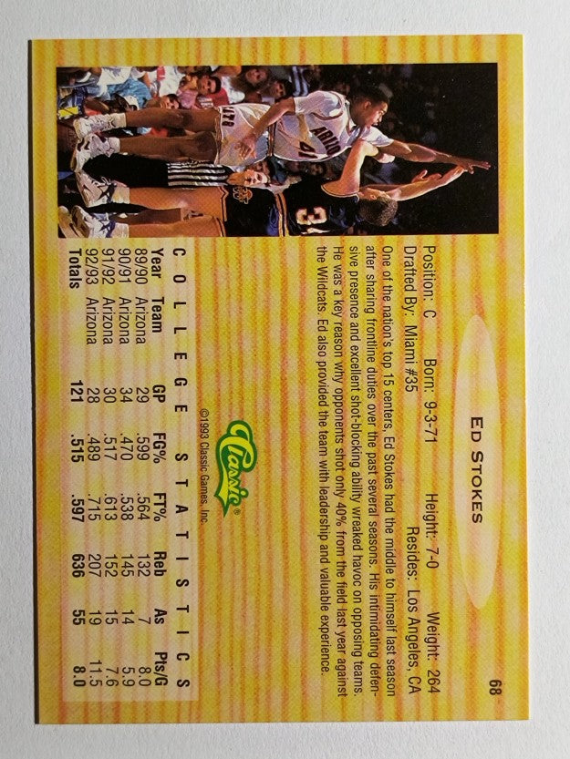 1993 Classic #68 Ed Stokes