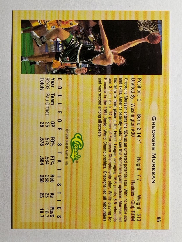 1993 Classic #96 Gheorghe Muresan