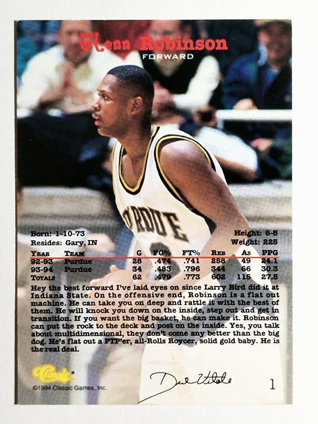 1994 Classic #1 Glenn Robinson