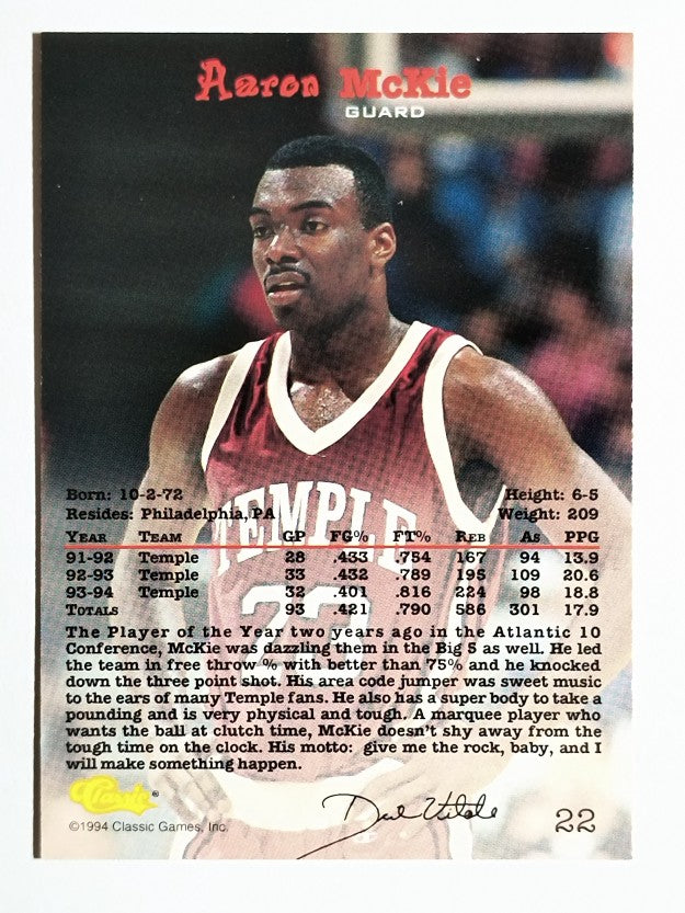 1994 Classic #22 Aaron Mckie