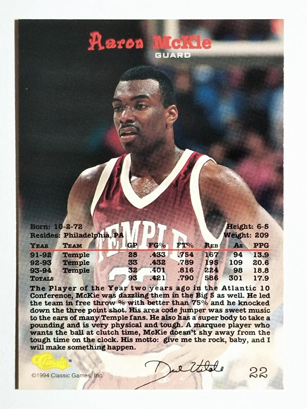 1994 Classic #22 Aaron Mckie