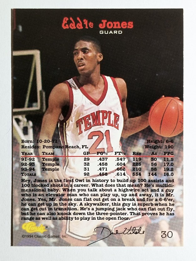 1994 Classic #30 Eddie Jones