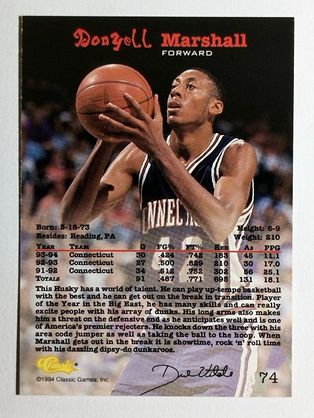 1994 Classic #74 Donyell Marshall