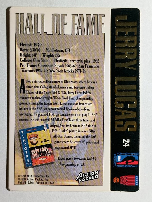 1995 Action Packed Hall of Fame #24 Jerry Lucas