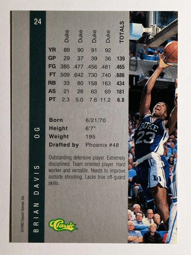 1992 Classic Four Sport #24 Brian Davis